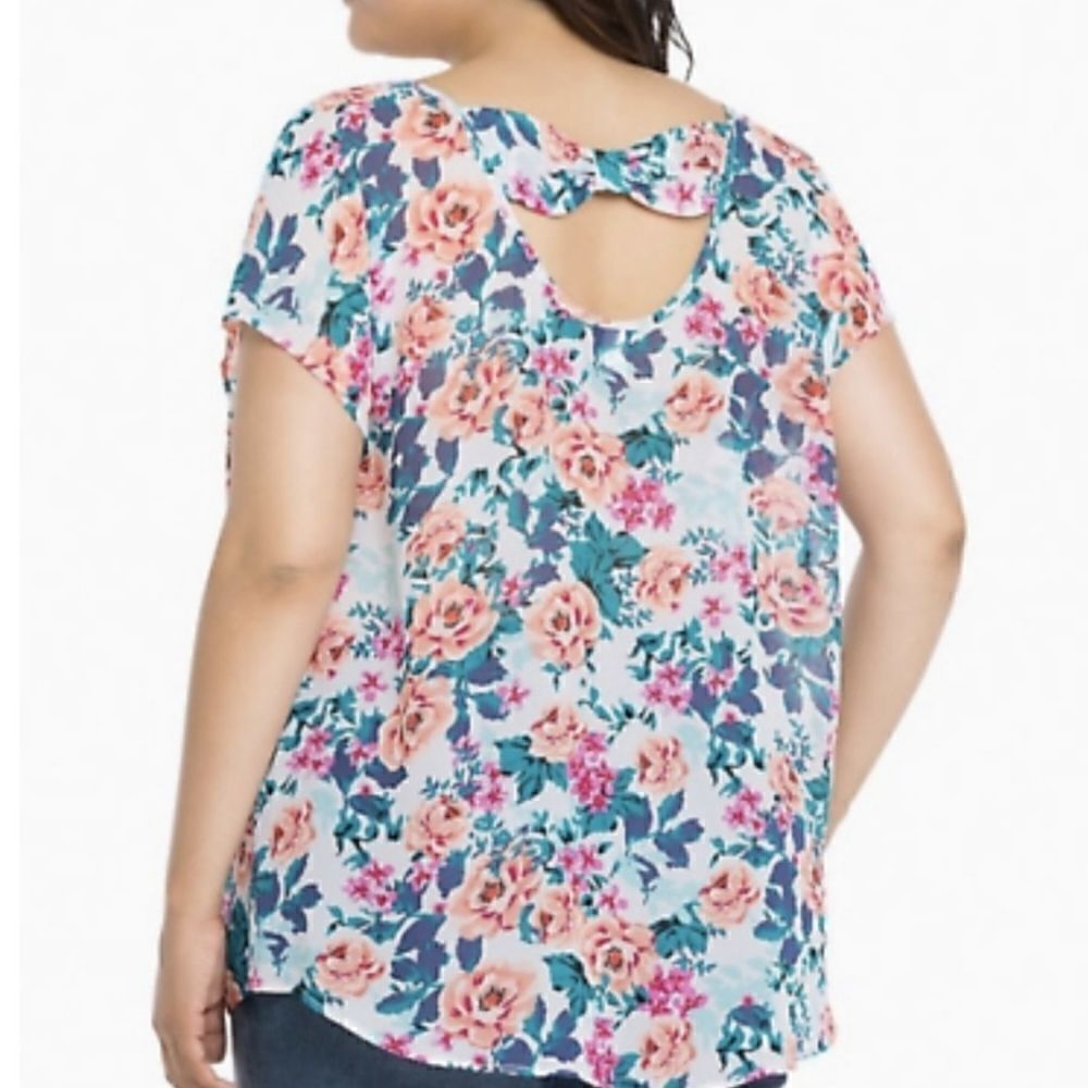 Torrid Bow Back Floral Blouse